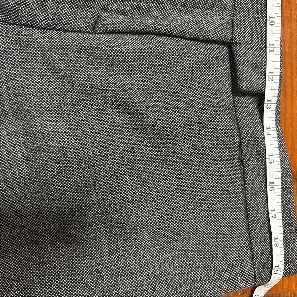 DKNY Gray Wool-Blend Herringbone Dress Pants | Size 16 | Wide Leg | Lined - Picture 6 of 9